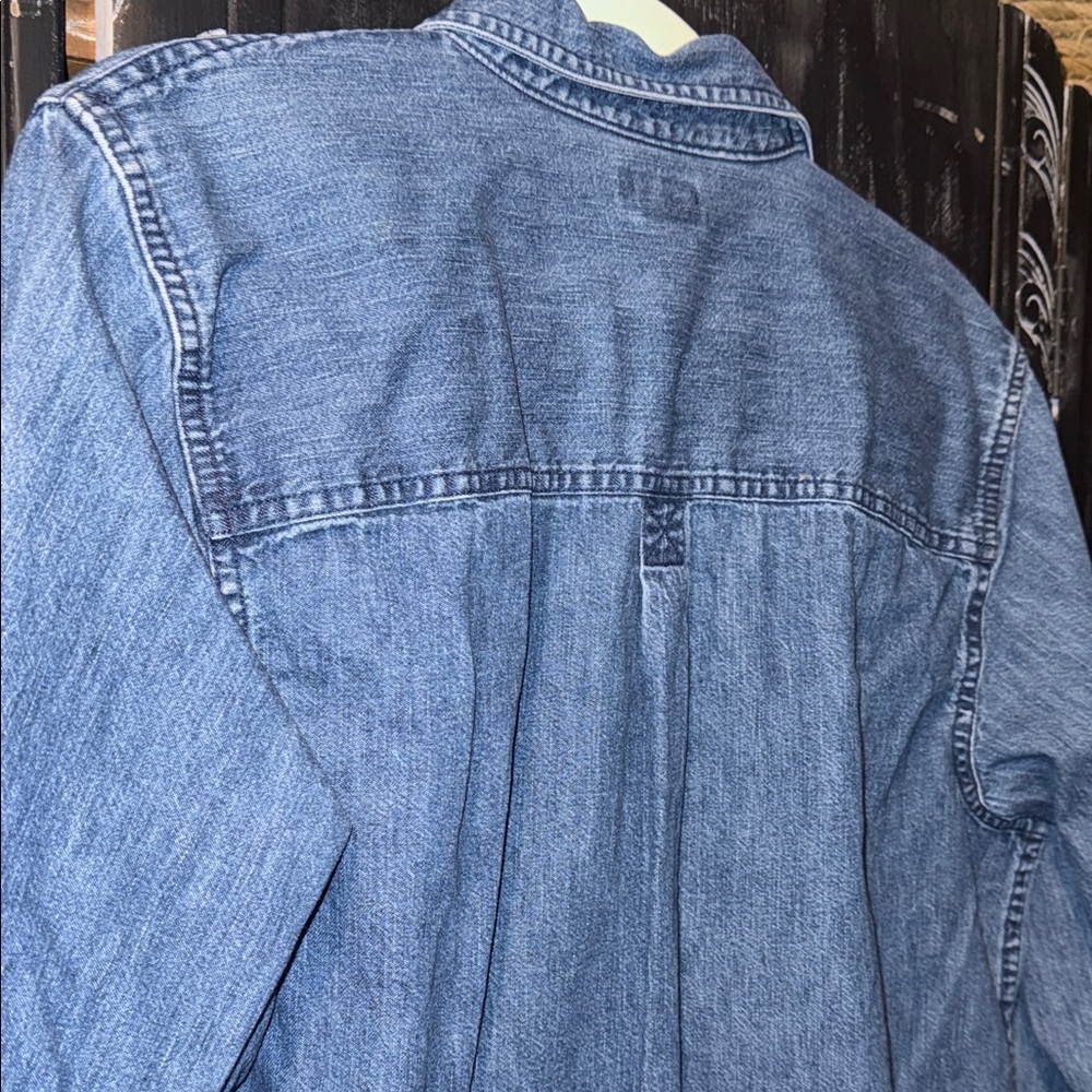 L.L. Bean Blue Denim Button-Down Shirt - Picture 8 of 9